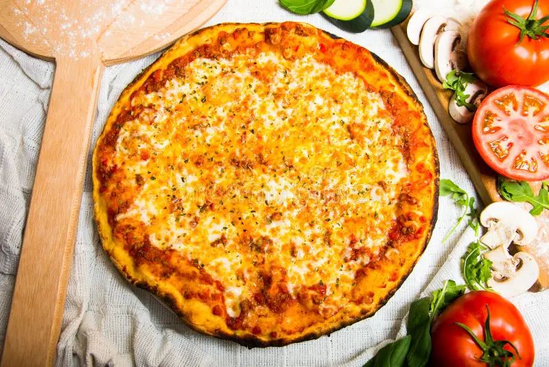 Naturally Leavened Thin-Crust Pizza with San Marzano Tomatoes and Fresh Basil