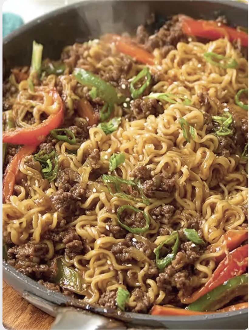 Beef Ramen Stir-Fry with Snap Peas and Eggs