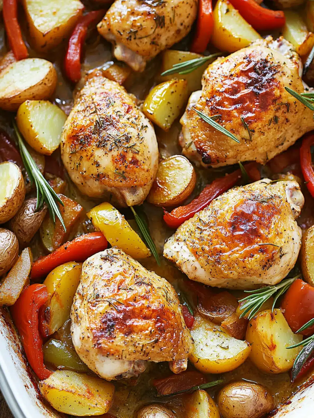 Rosemary-Garlic Baked Chicken Breast with Roasted Bell Peppers