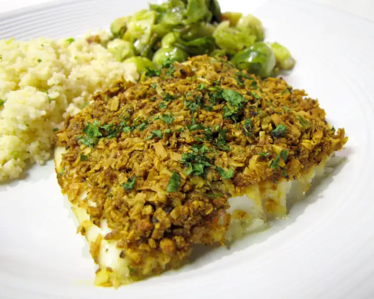 Mustard-Crusted Bhetki Fish with Coconut Rice