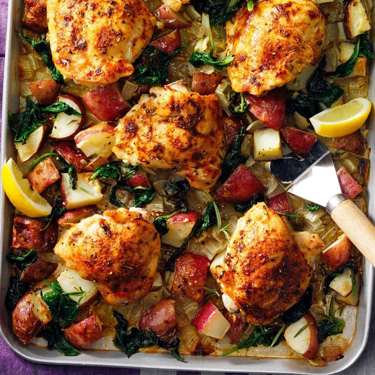 Sheet Pan Lemon-Dill Chicken with Root Vegetables