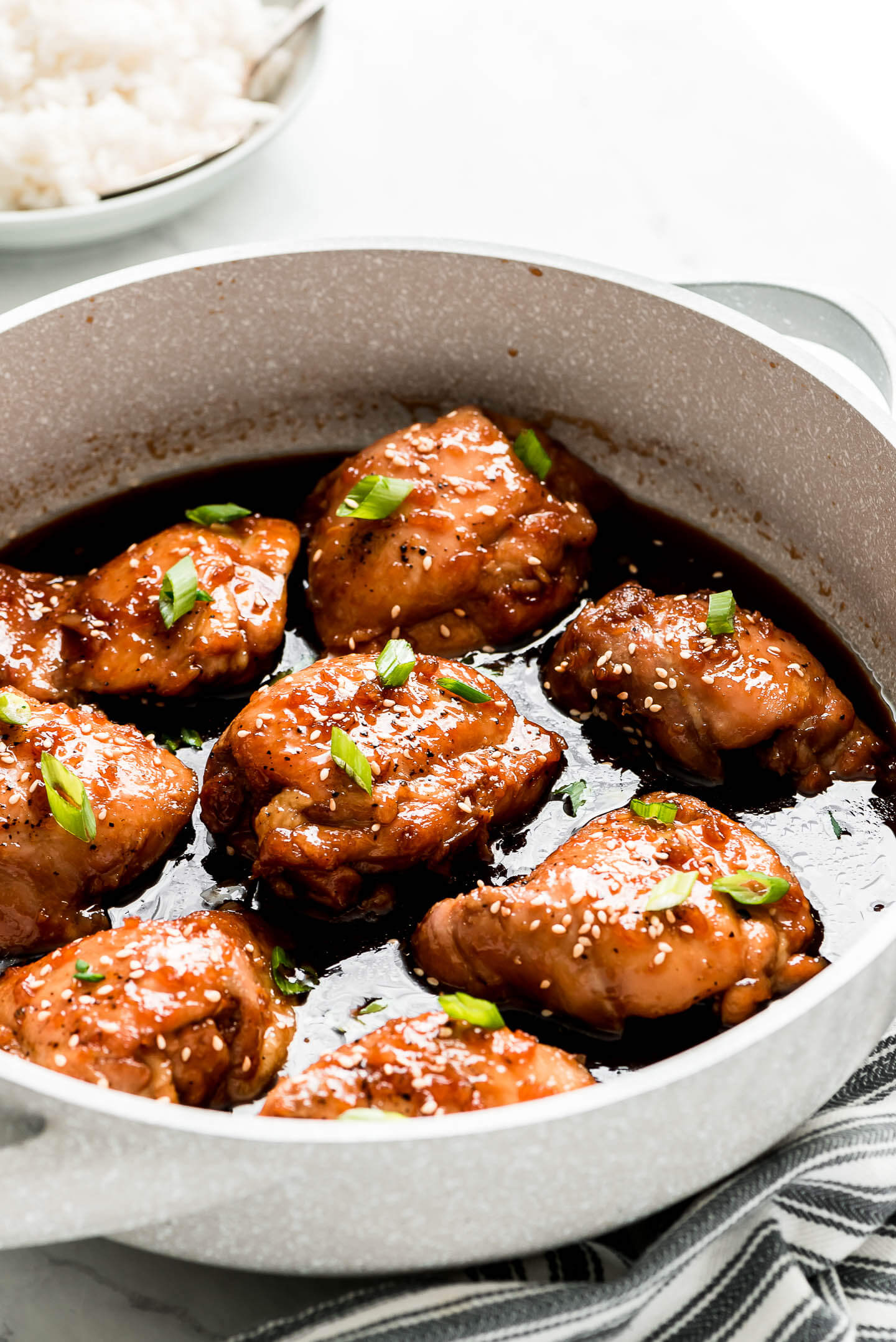 Pan-Seared Teriyaki Chicken Thighs with Green Onions