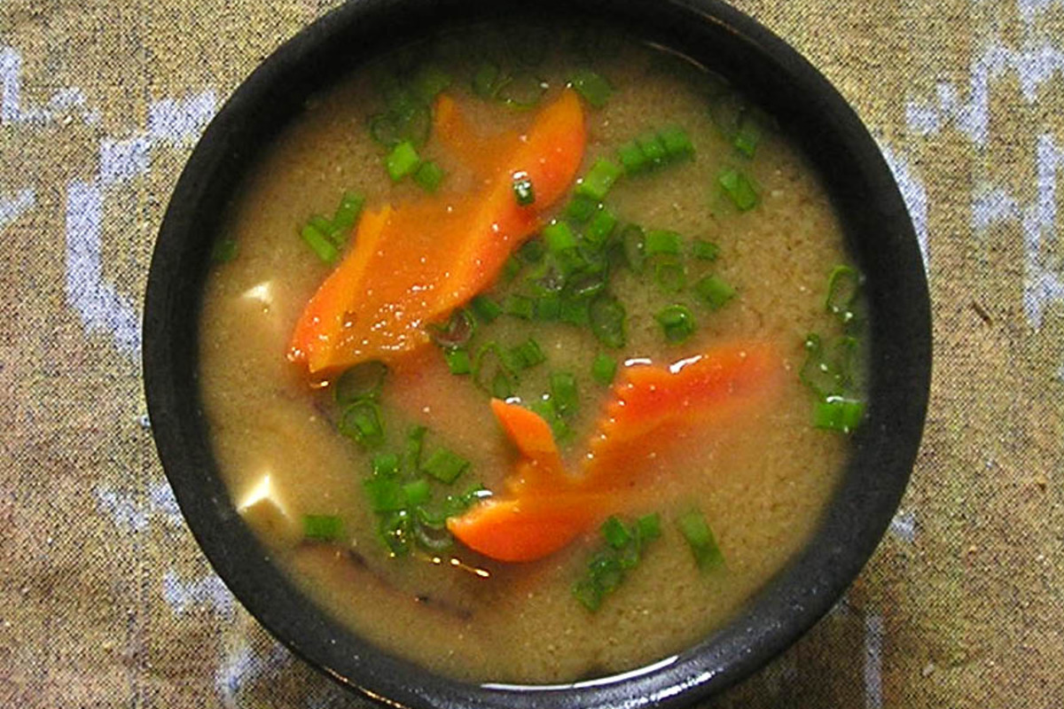 Miso-Infused Shiitake Soup with Tofu and Scallions