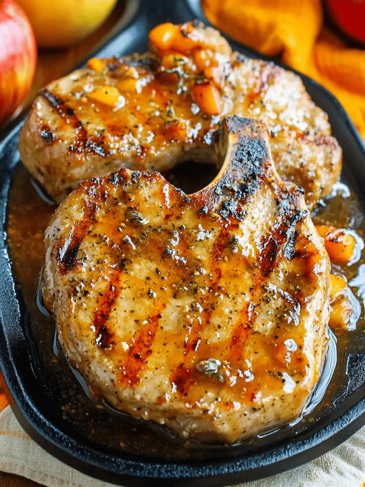 Maple-Dijon Pork Chops with Apple Slices