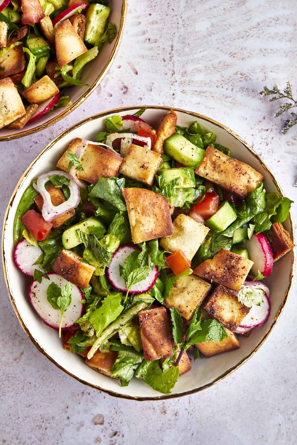 Fattoush Salad with Lemon-Tahini Dressing