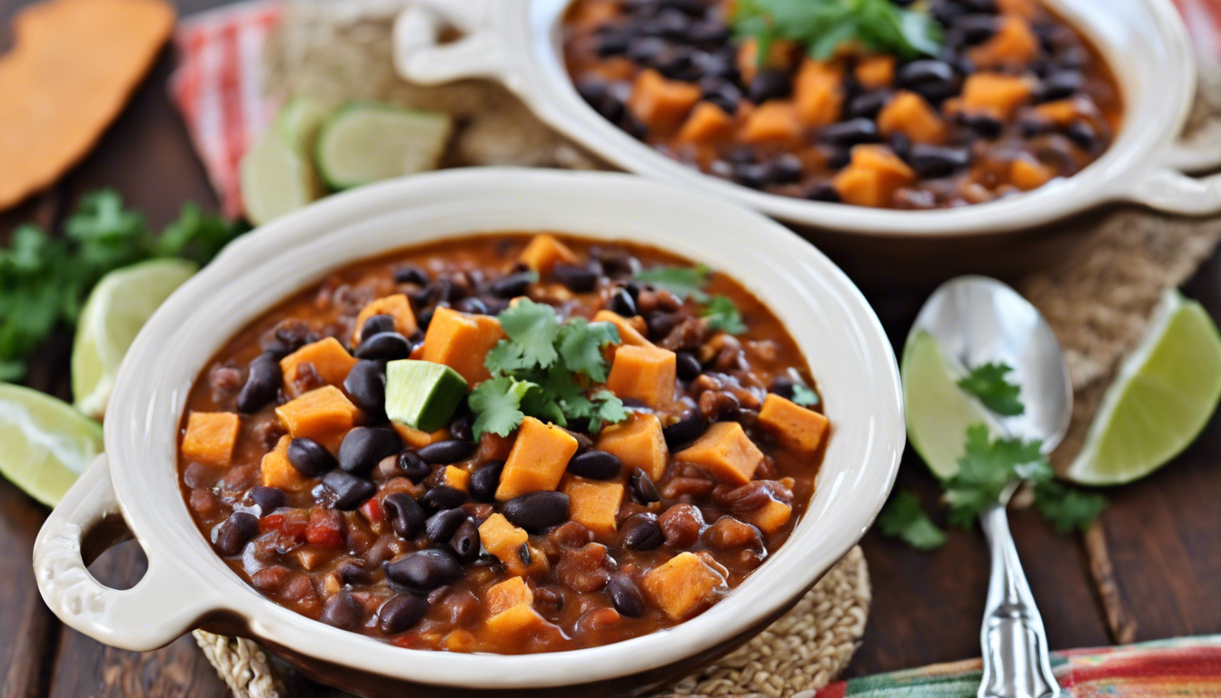 Slow-Cooked Black Bean and Sweet Potato Chili