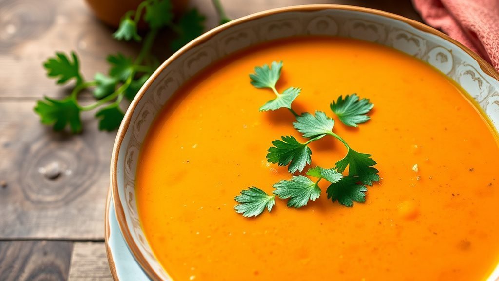 Saffron-Infused Carrot and Sweet Potato Soup with Ginger
