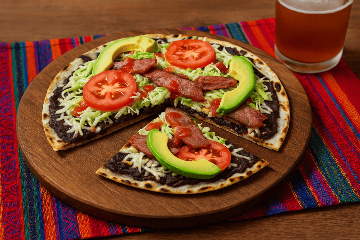Tlayuda with Smoked Tomato Salsa and Avocado