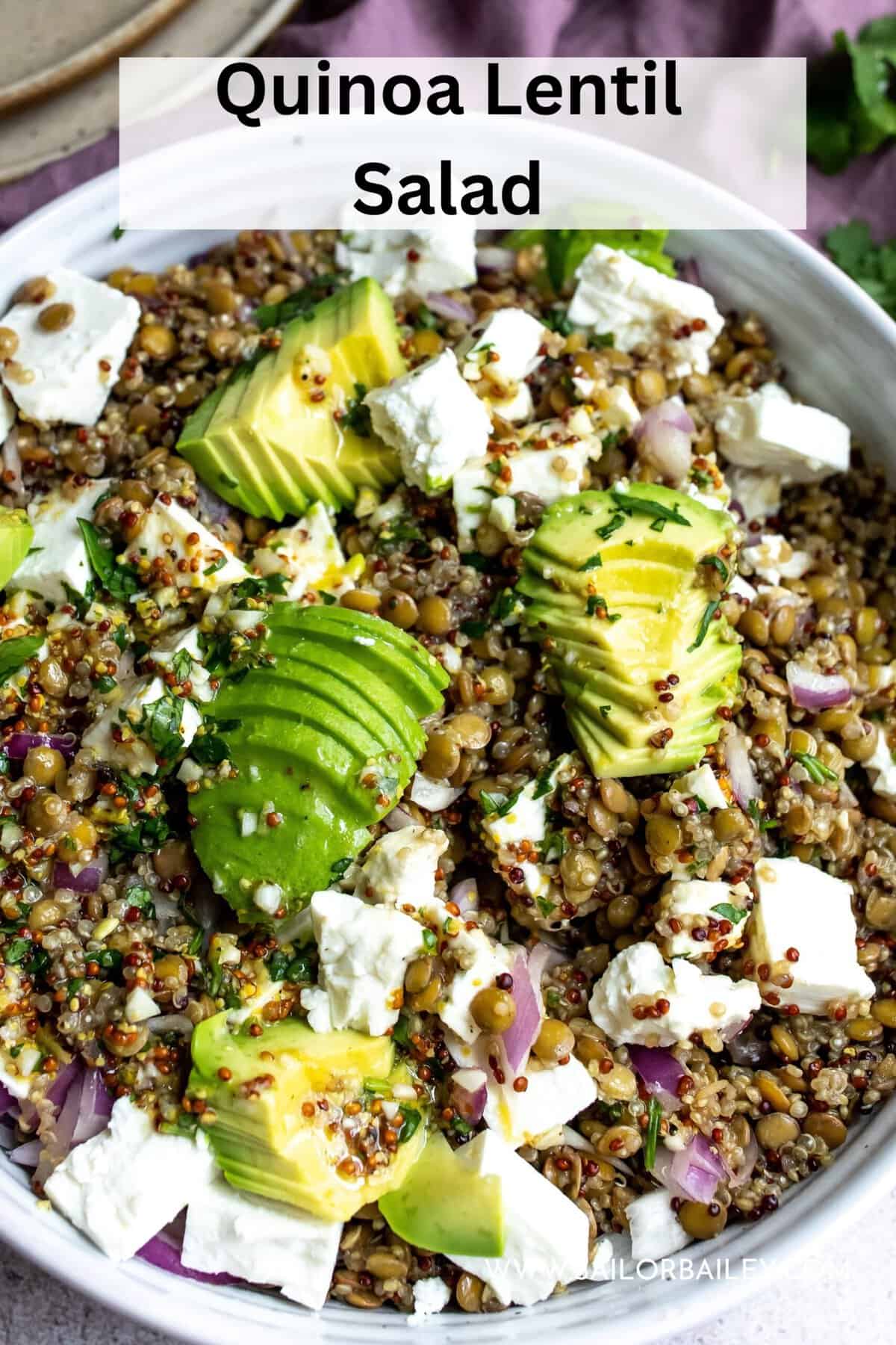 Red Lentil and Quinoa Salad with Lemon Vinaigrette