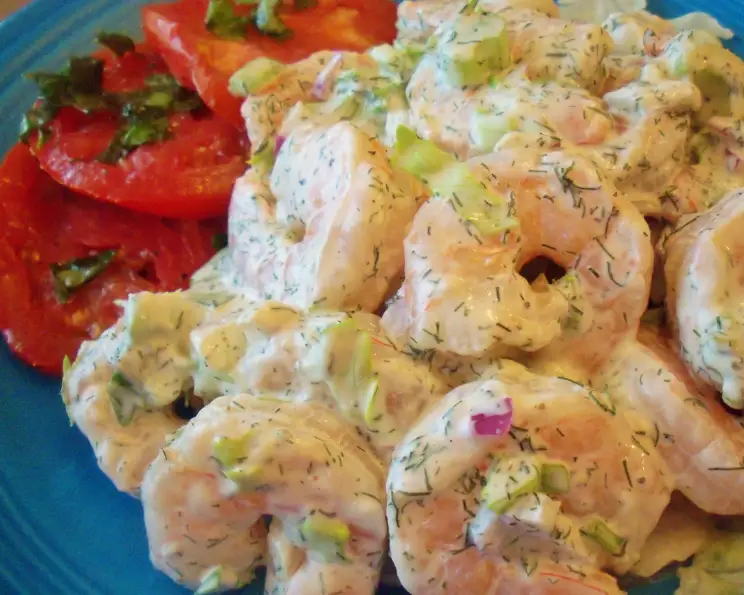 Shrimp and Creamy Dill Sauce with Asparagus