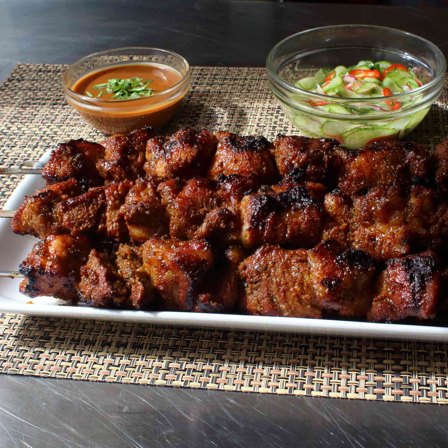 Tamarind-Marinated Beef Skewers with Coconut and Lime
