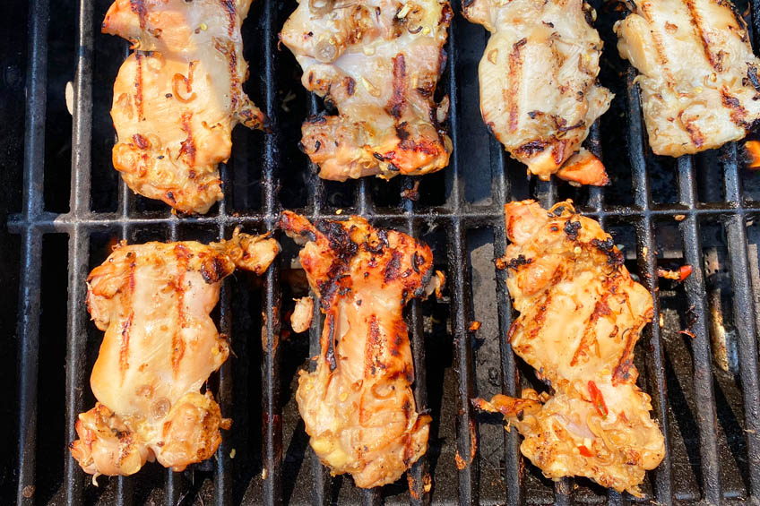 Lemongrass and Galangal Grilled Chicken Thighs