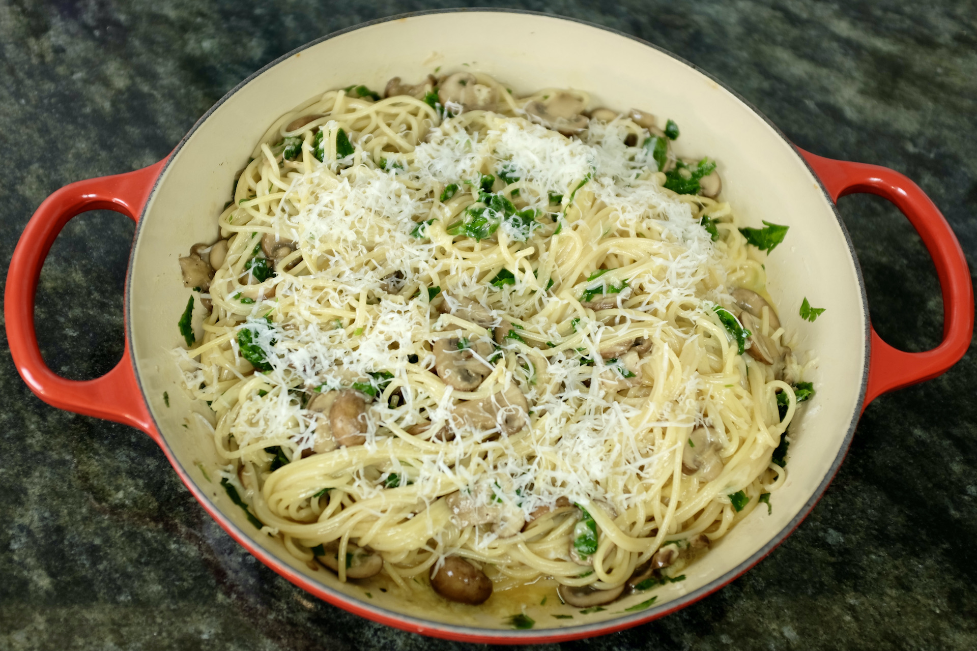 Sautéed Mushroom and Thyme Pasta with Pecorino