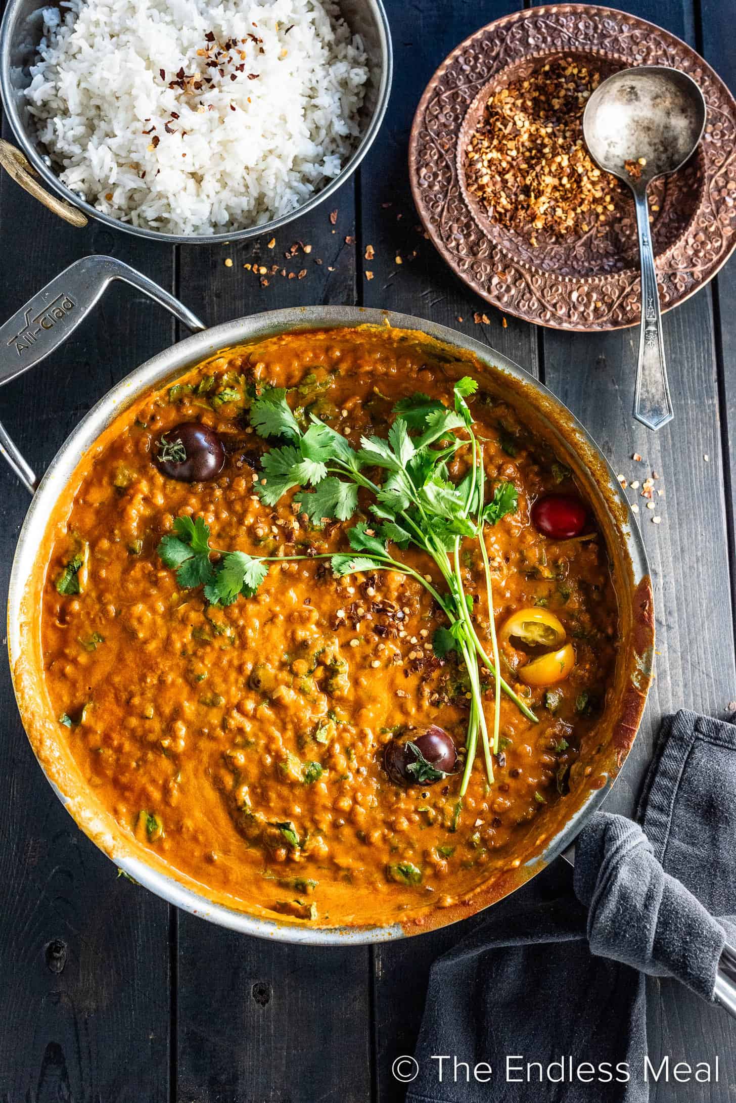 Coconut and Tamarind Lentil Curry with Mustard Seeds