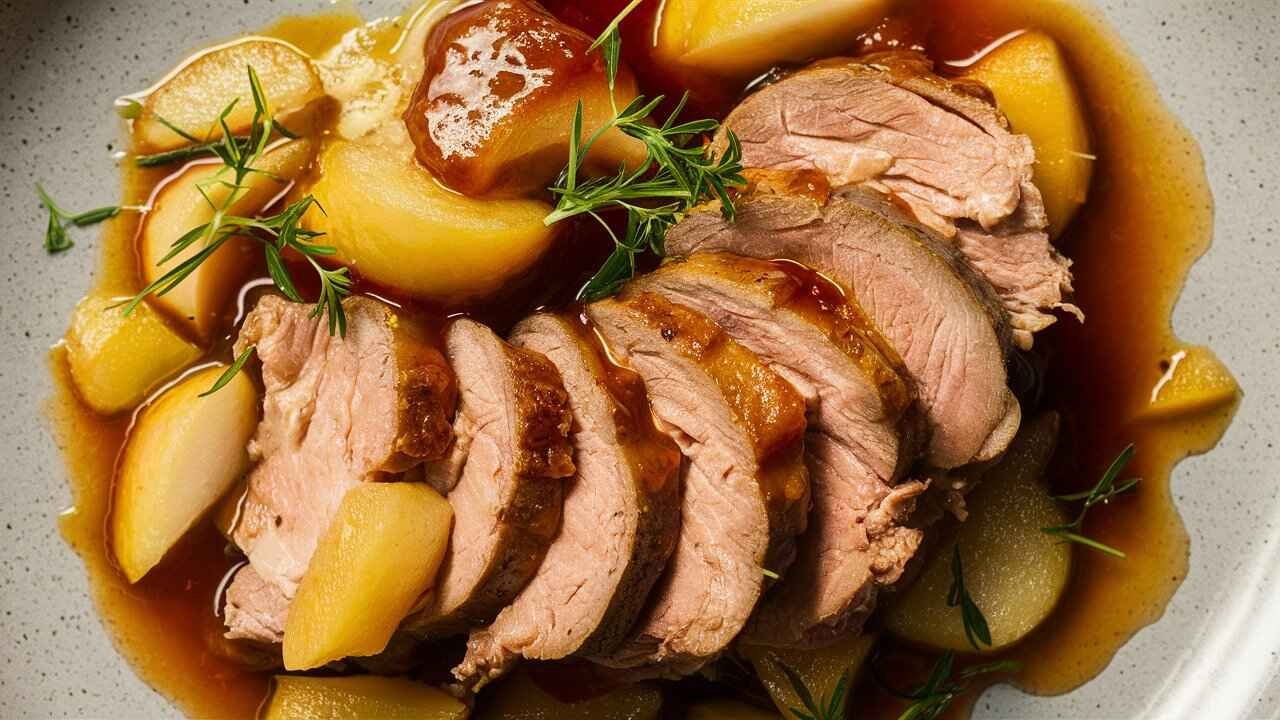 Slow-Cooked Herb-Infused Pork Shoulder with Apple Compote