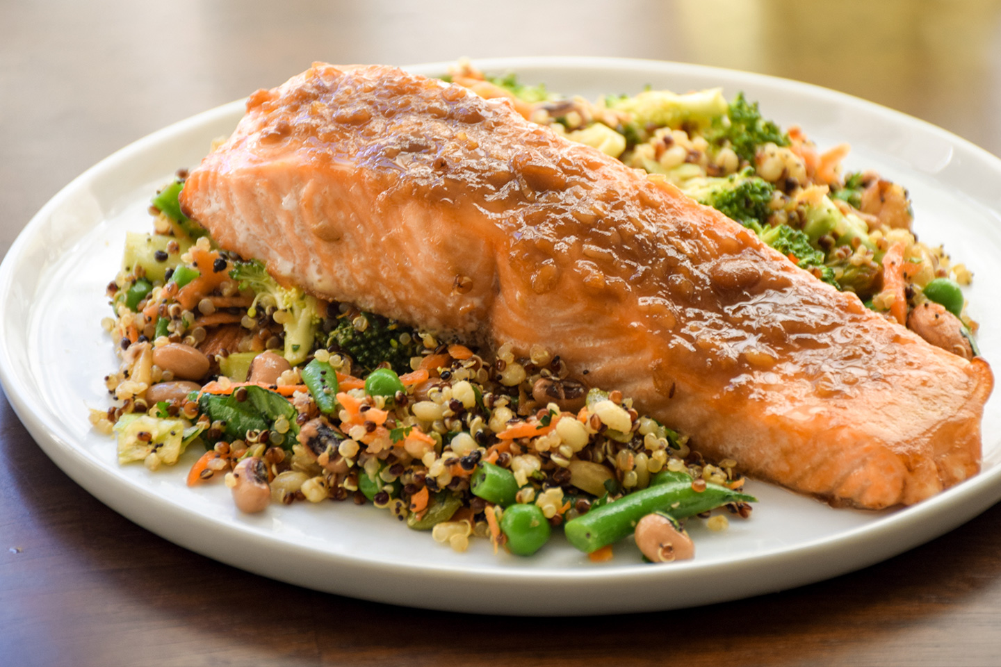 Miso-Roasted Salmon with Broccoli and Lemon