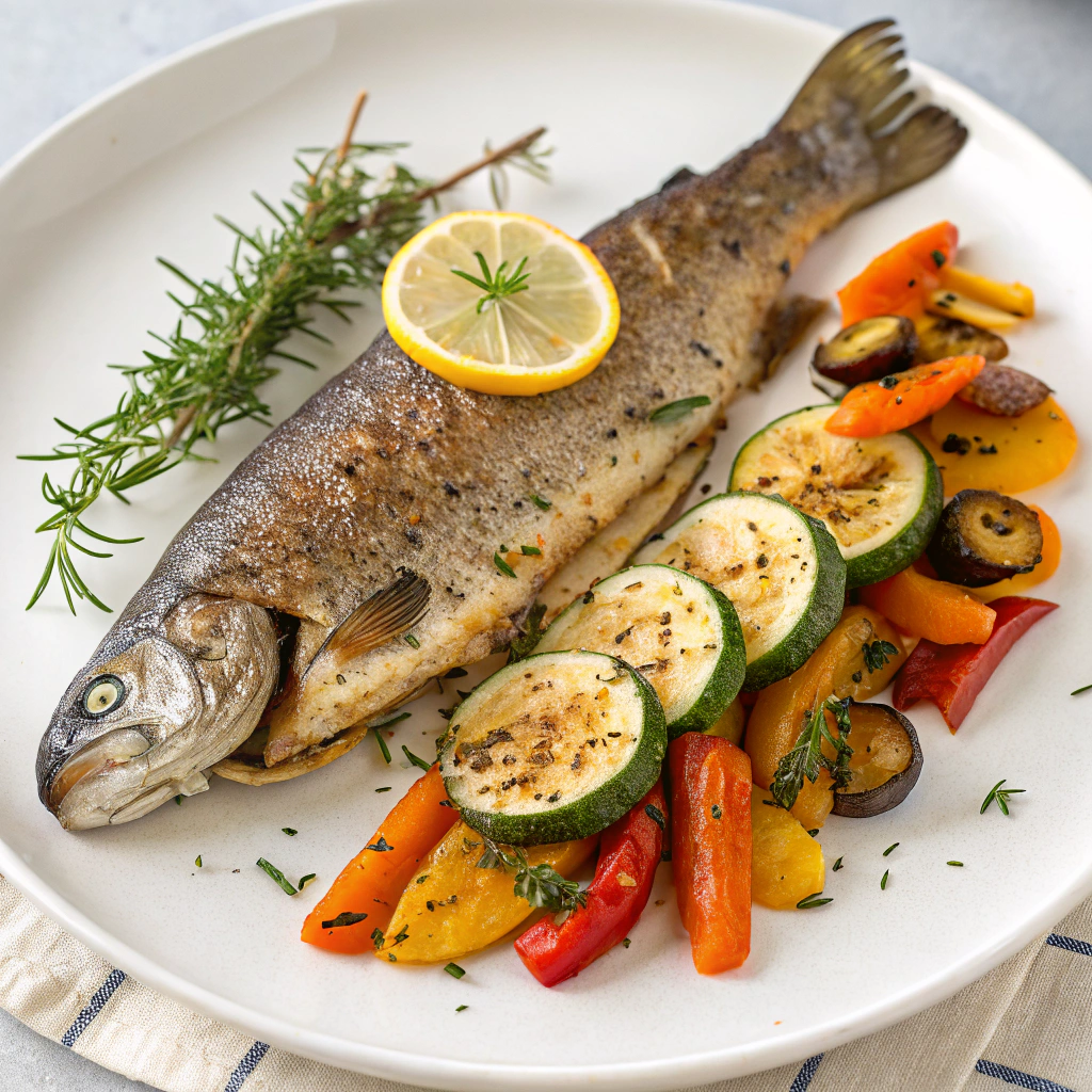 Grilled Lake Trout with Lemon and Fresh Herbs