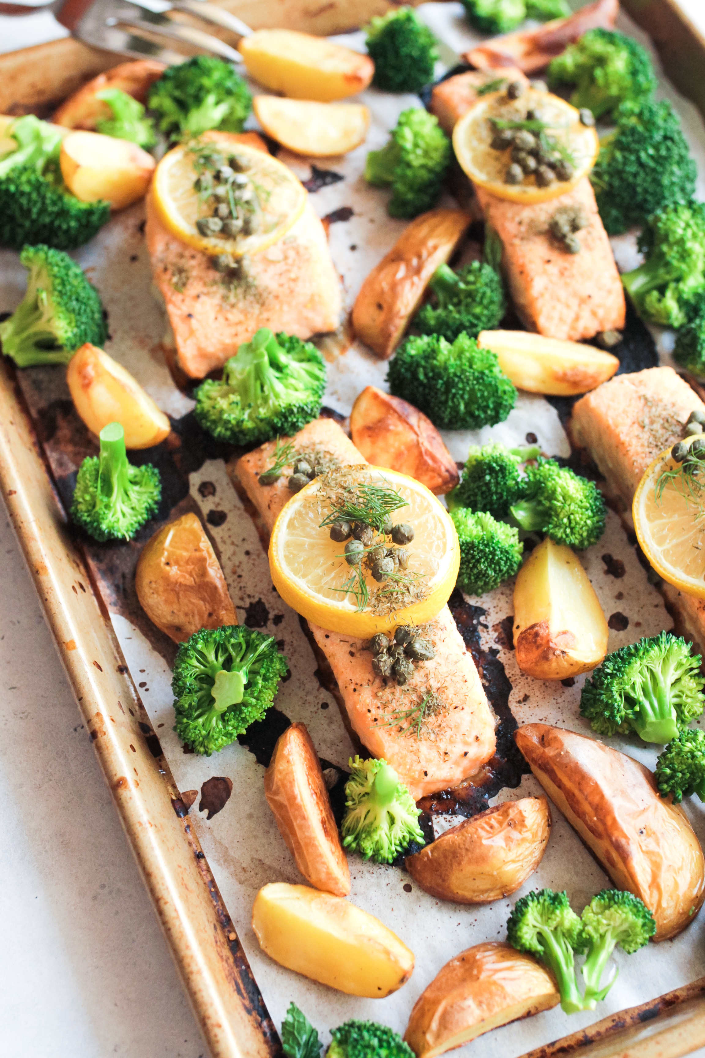 Lemon-Dill Sheet Pan Salmon with Capers