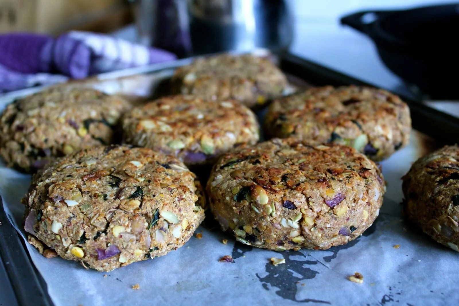 Mushroom and Lentil Patty with Caramelized Onions