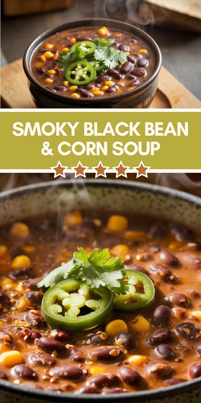 Martinez-Style Smoky Black Bean and Corn Soup