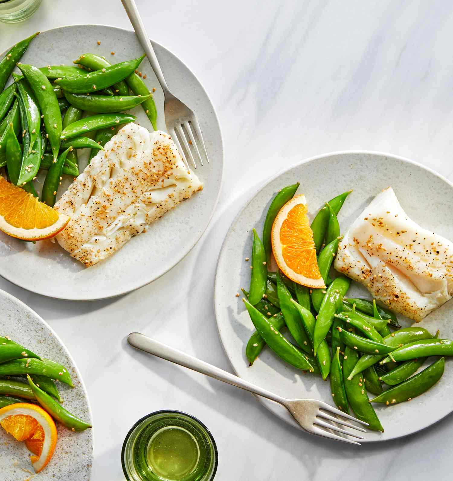 Sesame-Ginger Baked Cod with Snap Peas