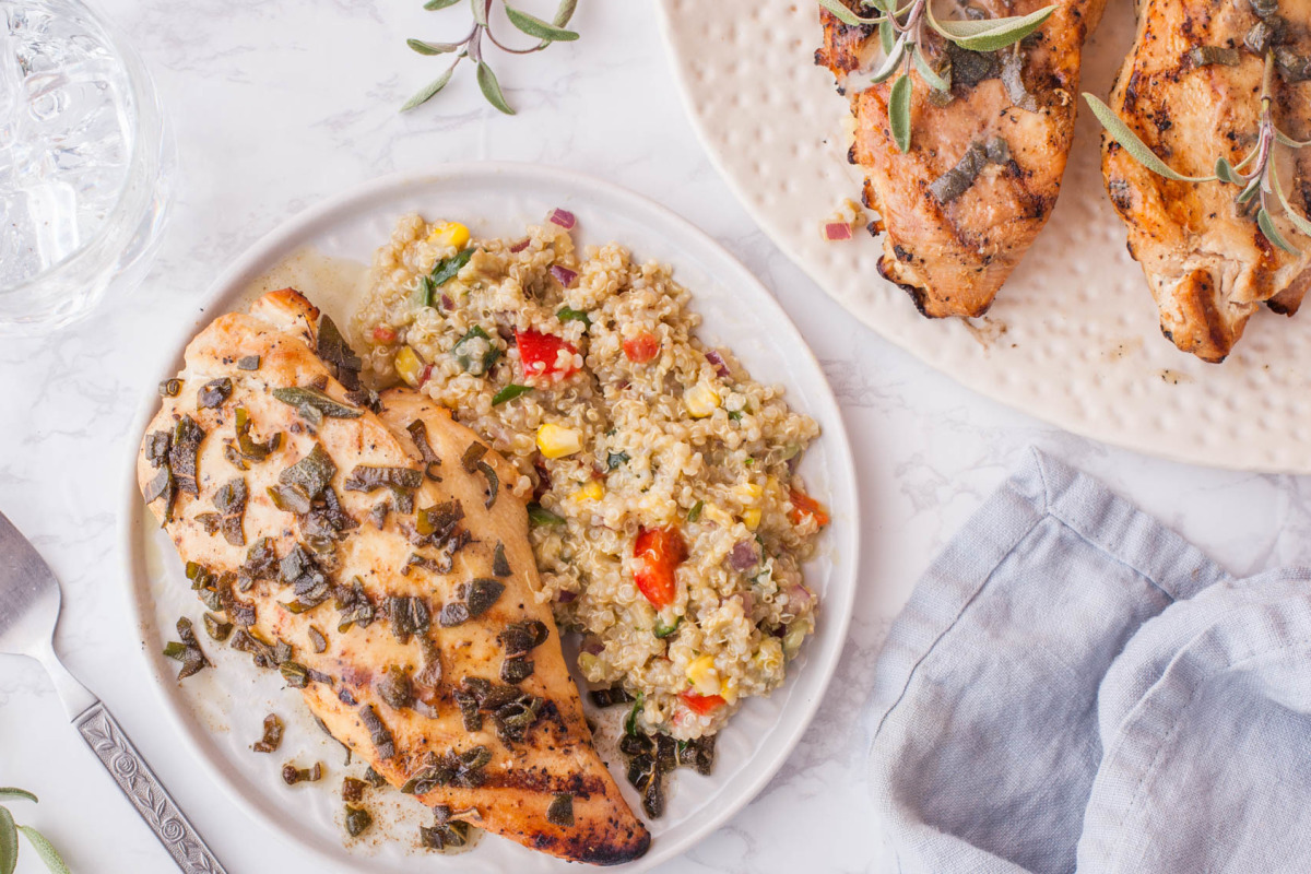 Crisp-Sear Chicken with Sage Butter