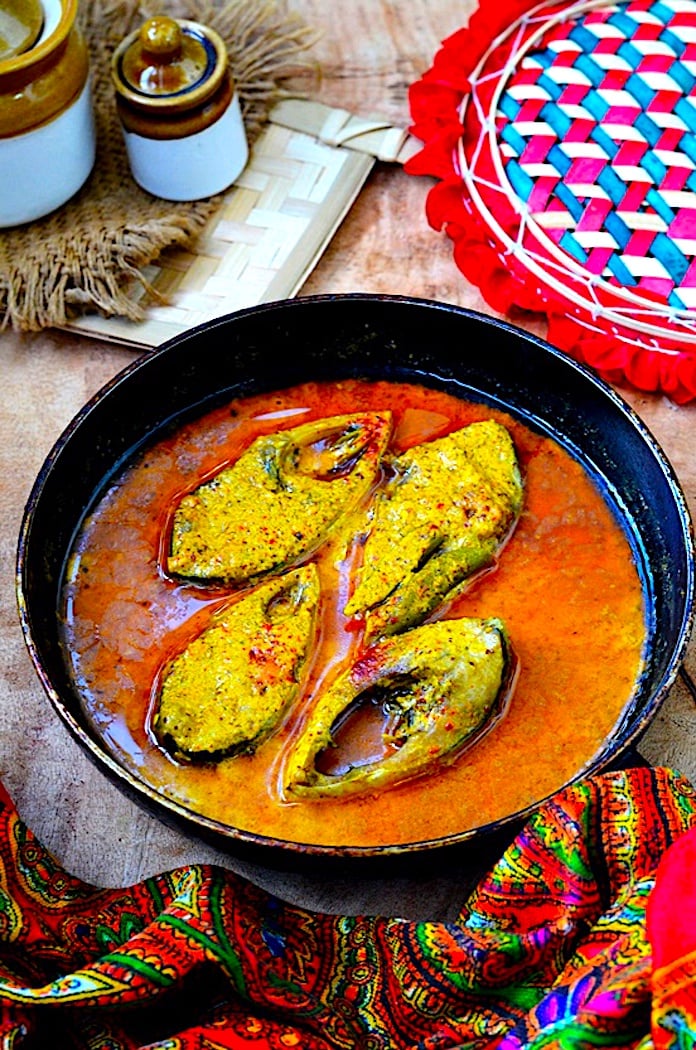 Mustard-Coconut Stewed Hilsa Fish