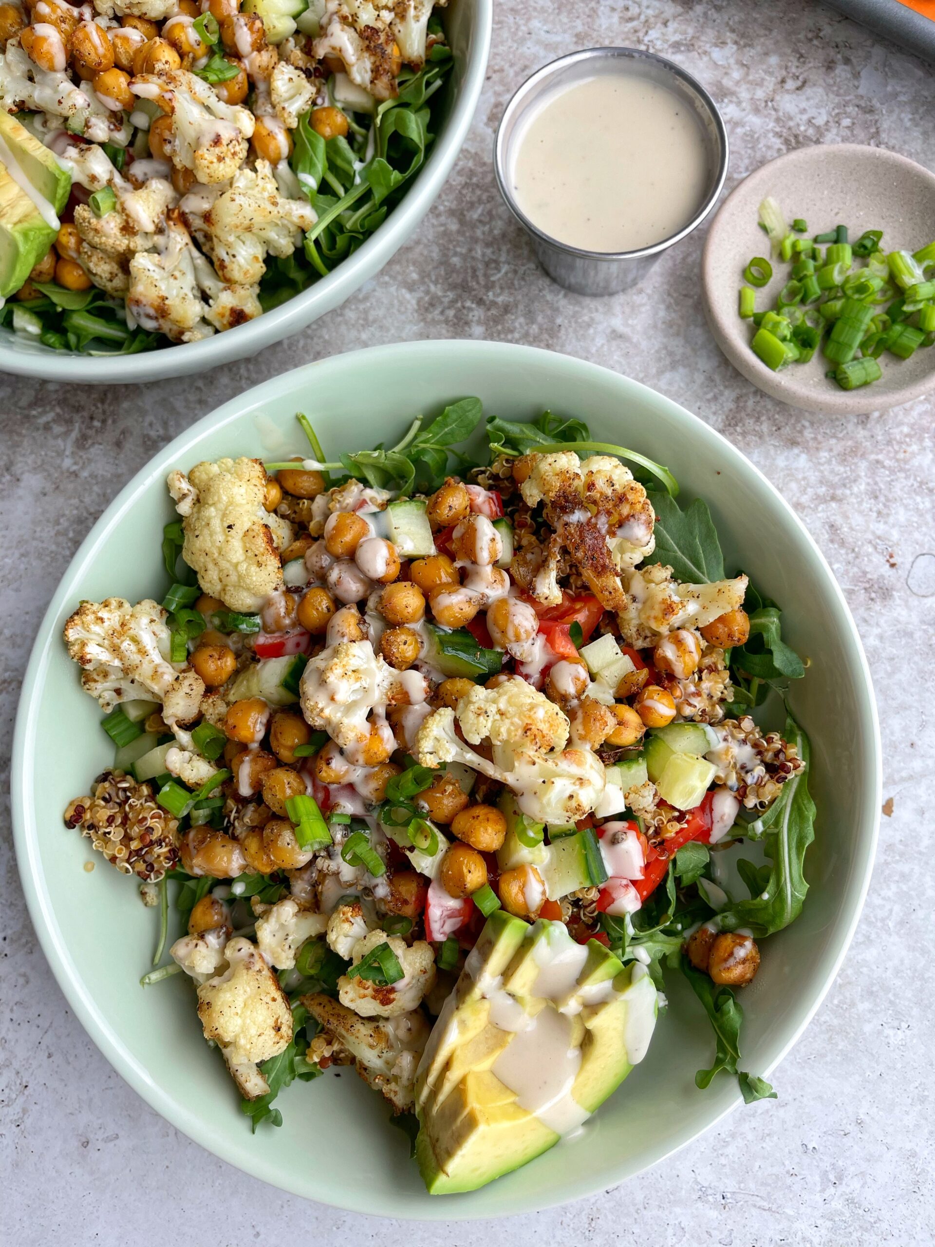 Sourdough-Chickpea Grain Bowl with Roasted Cauliflower