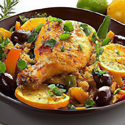 Sheet Pan Saffron Chicken with Olives
