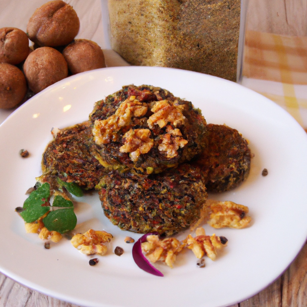Lentil and Mushroom Patty with Herb Oil