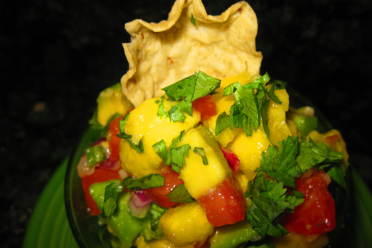 Grilled Plantain and Mango Salsa with Avocado
