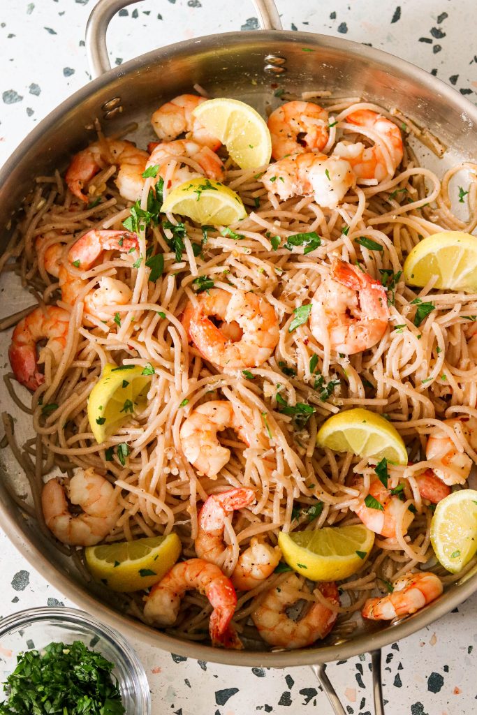 One-Pot Lemon-Garlic Shrimp Pasta