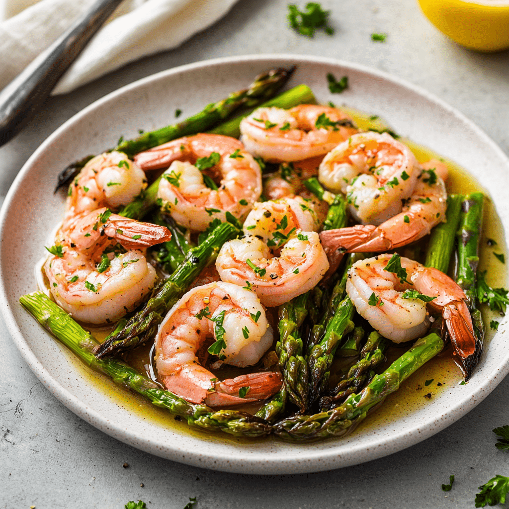 One-Pan Lemon-Garlic Shrimp with Asparagus