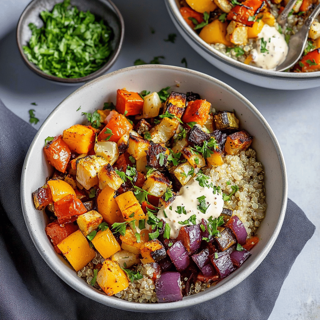 One-Pot Roasted Vegetable Quinoa Bowl