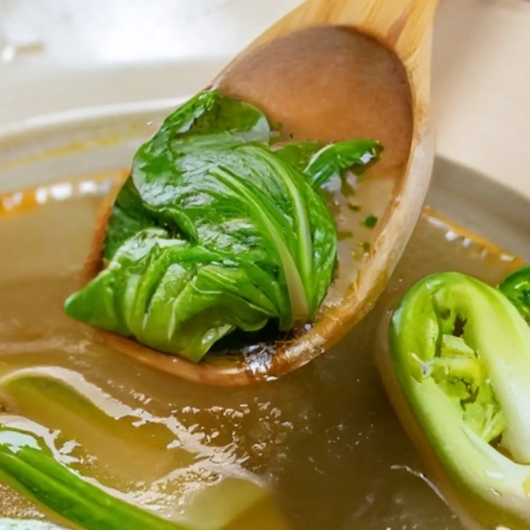 Clear Ginger-Lemon Vegetable Broth with Bok Choy