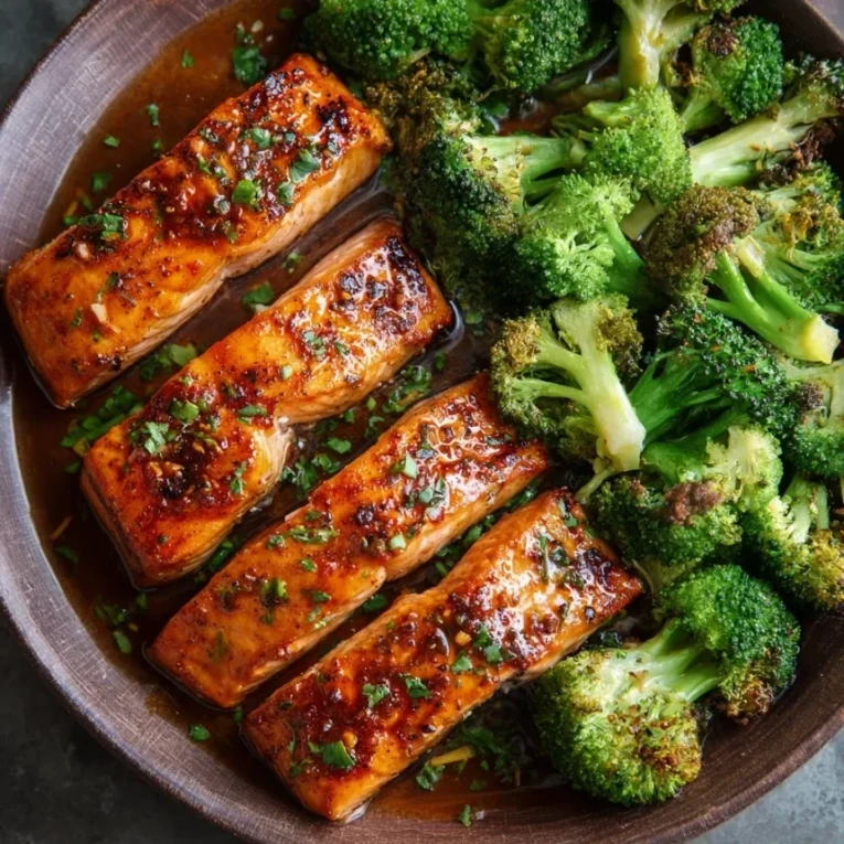 Smoky Maple-Glazed Salmon with Roasted Broccoli
