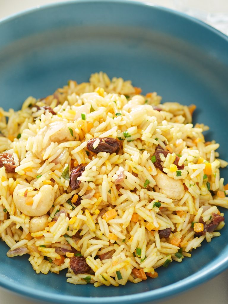 Cumin-Toasted Rice Pilaf with Cashews and Raisins