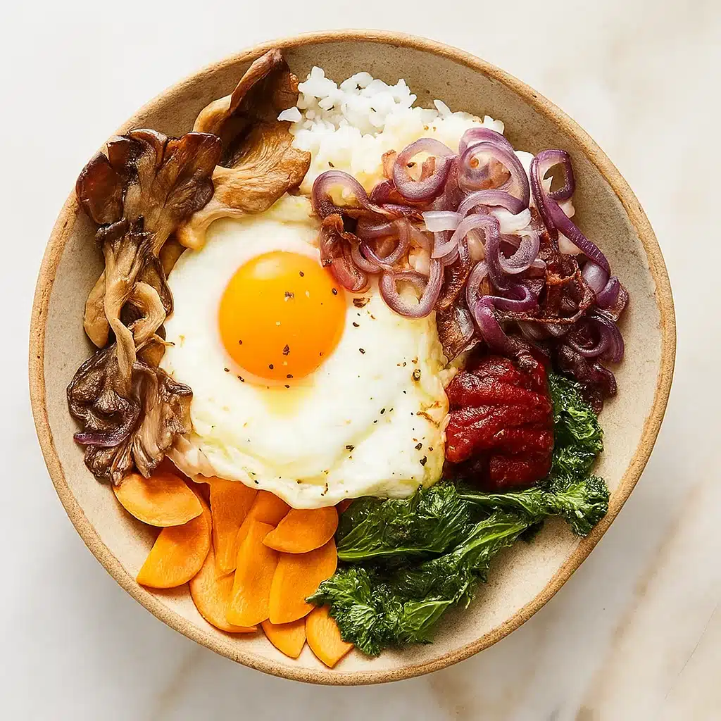 Korean-Inspired Sweet Potato and Turkey Sheet Pan Bibimbap