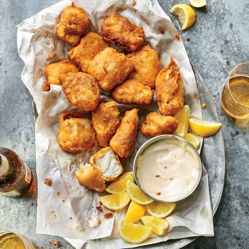 Beer-Battered Cod with Miso Aioli