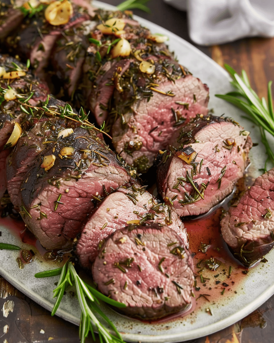 Pan-Seared Beef Tenderloin with Garlic and Rosemary