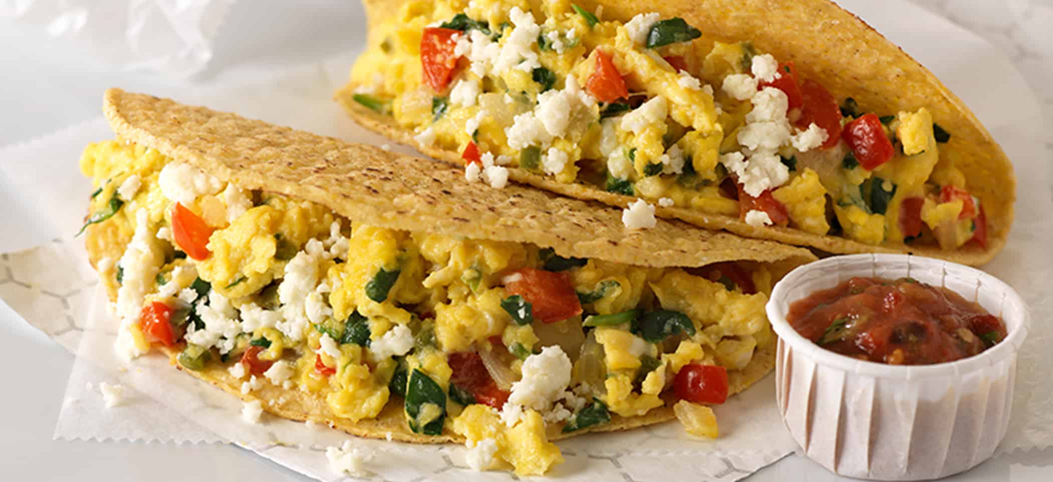 Mexican-American Brie and Spinach Breakfast Tacos