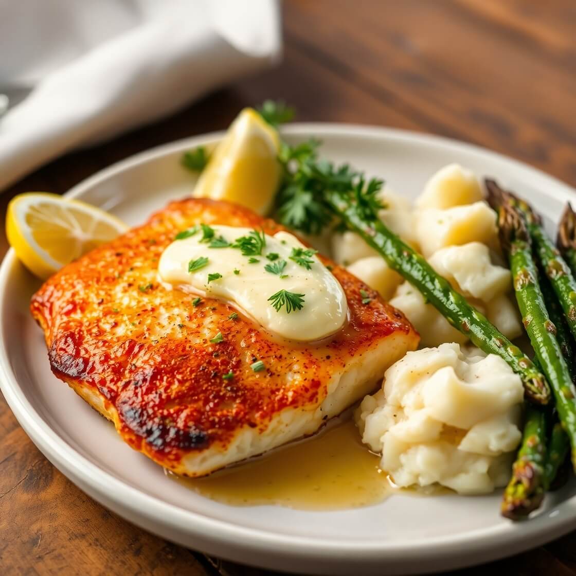 Pan-Seared Walleye with Lemon-Dill Butter