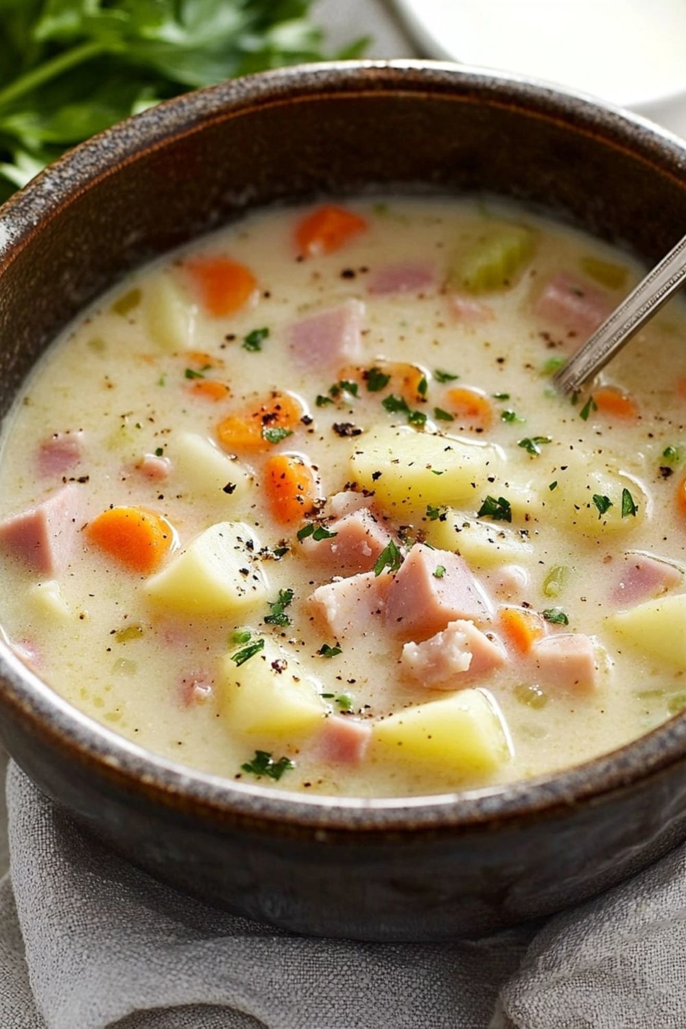 Slow-Simmered Potato Soup with Smoked Ham