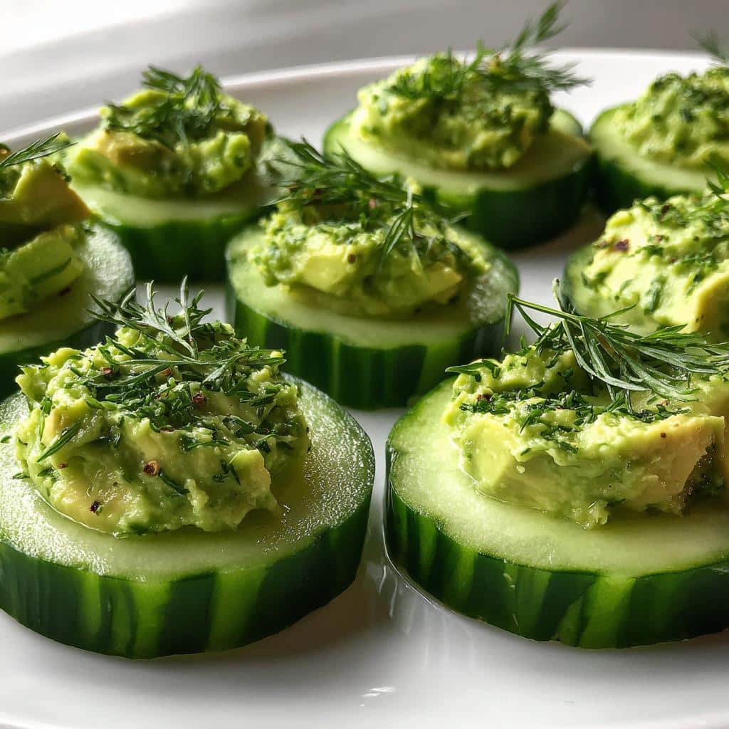 Cucumber and Avocado Bites with Lime and Cilantro