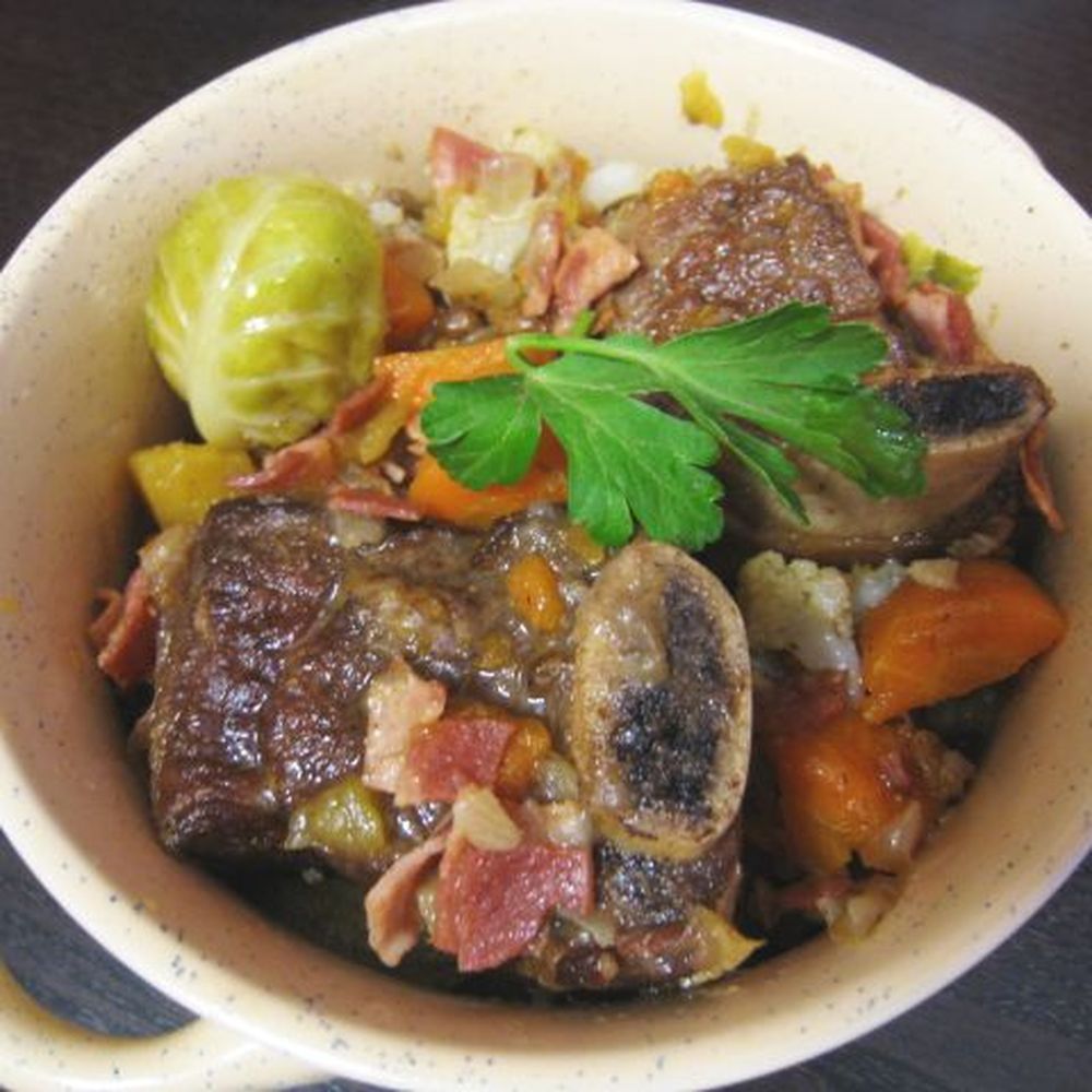 Peak Drift Braised Short Ribs with Roasted Heirloom Vegetables