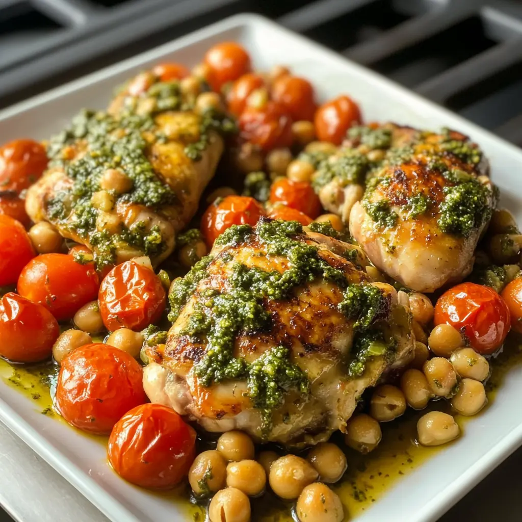 Sheet Pan Pan-Seared Chicken with Thyme and Cherry Tomatoes