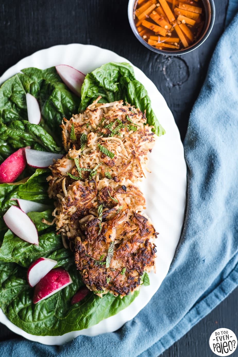 Pan-Fried Shrimp and Sweet Potato Cakes with Dill Sauce
