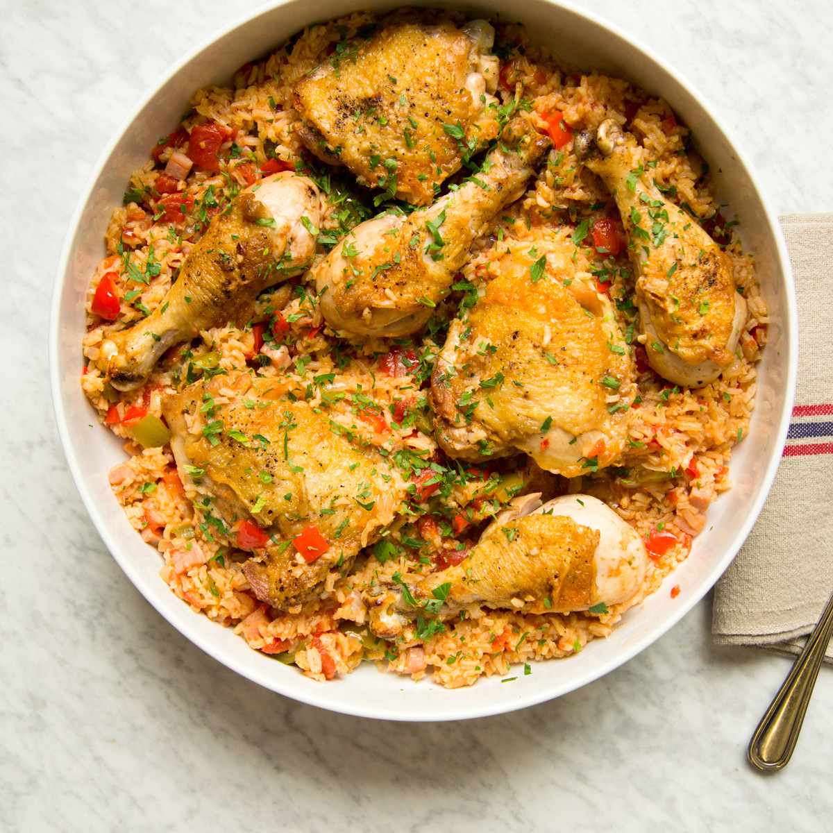 One-Pot Arroz con Pollo with Tomato and Bell Pepper