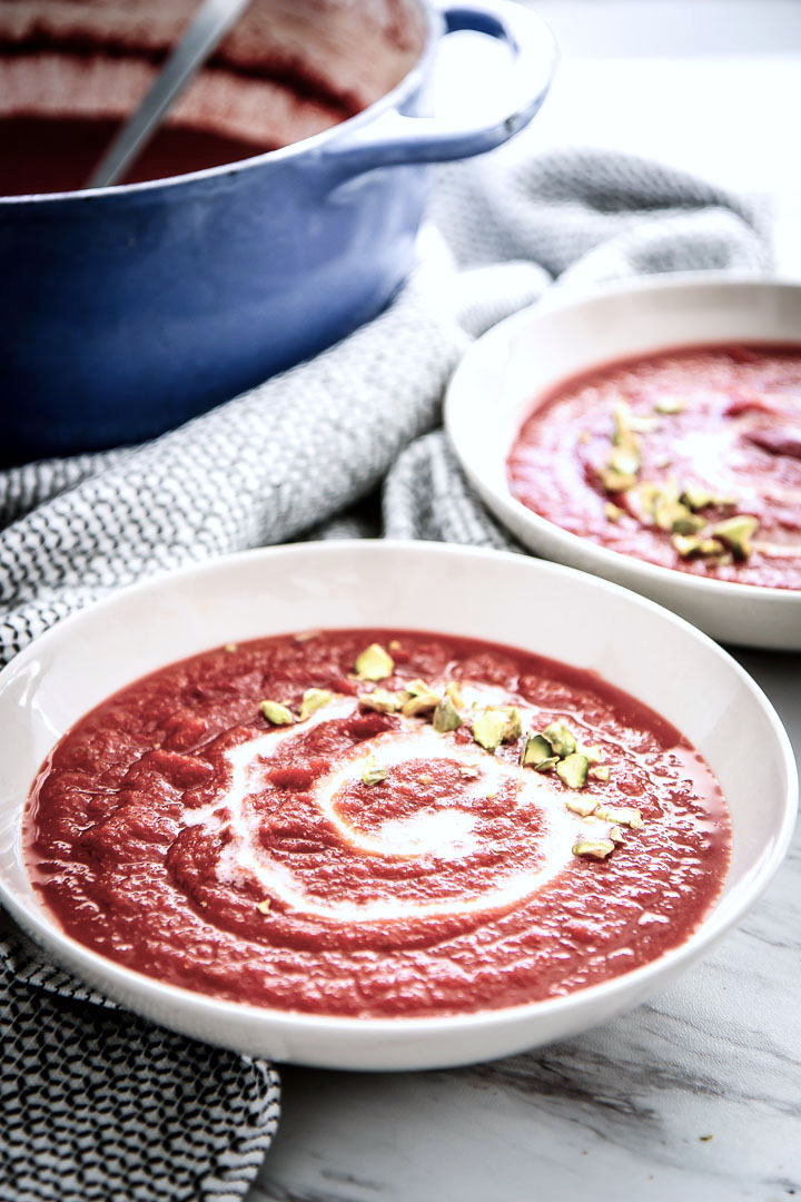 Smoked Beet and Apple Soup with Cinnamon