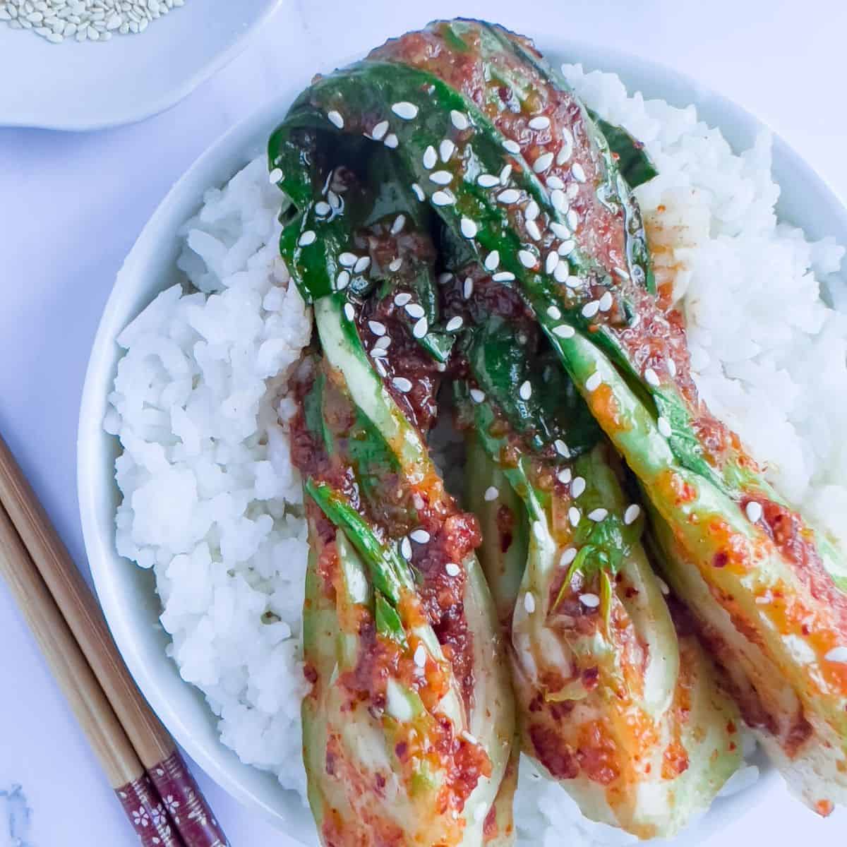 Kimchi-Spiced Chicken Bowls with Bok Choy